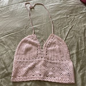 Crochet cream boho top